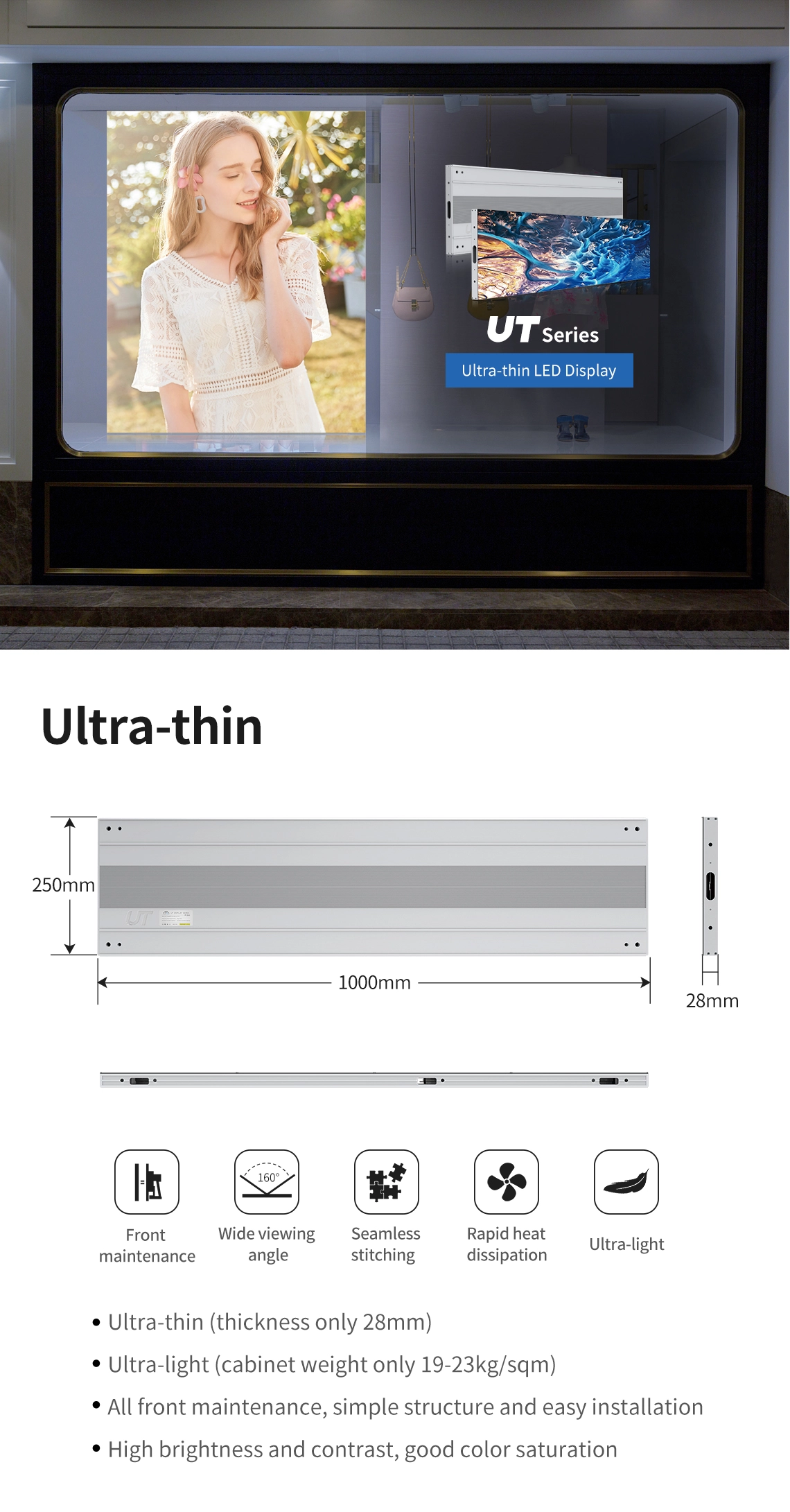 Ultra thin LED panel, mounted without structure - MAXTOP LED Display 